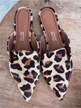 Santa lolla pointed toe calf hair mules size 10